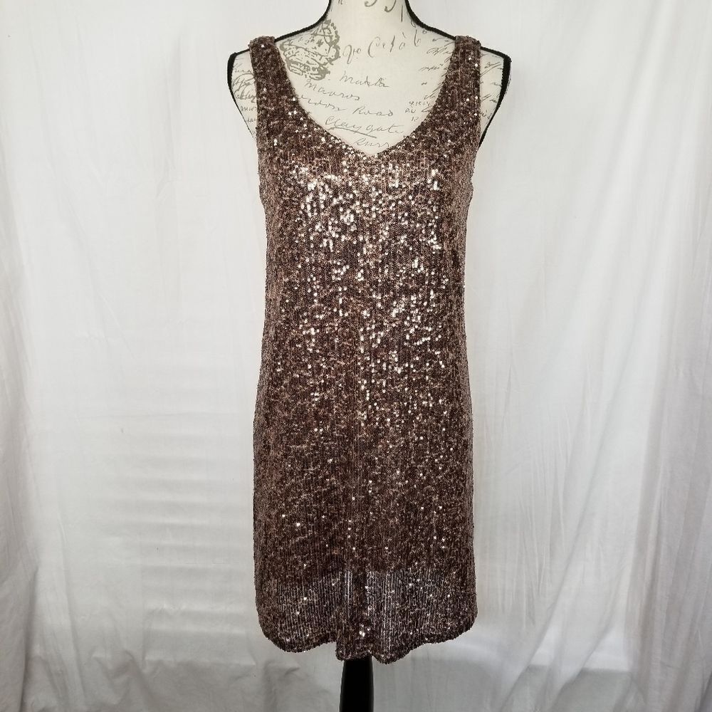 Gibson Rose Gold Sequined Lined Party Dress‎